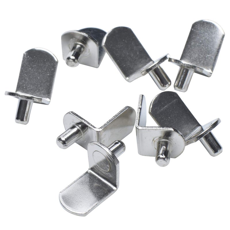 Desunia 5mm (25 Pack) Bracket Style Cabinet Shelf Support Pegs | "L" Clips for Kitchen & Bookcase | Polished Nickel - Image 3
